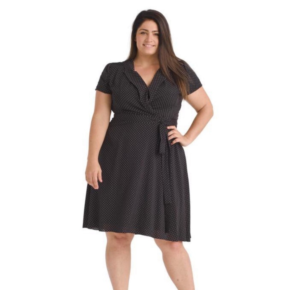 Polka dot retro inspired wrap dress